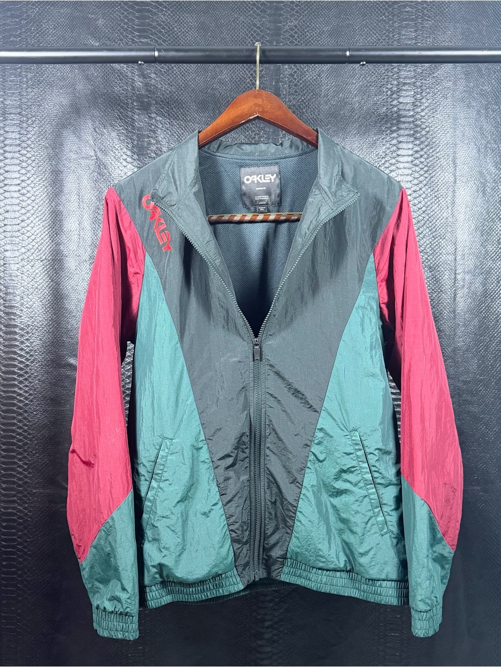 Vintage Oakley Track Jacket Men's Medium Colorblock Lined Full Zip Athleisure